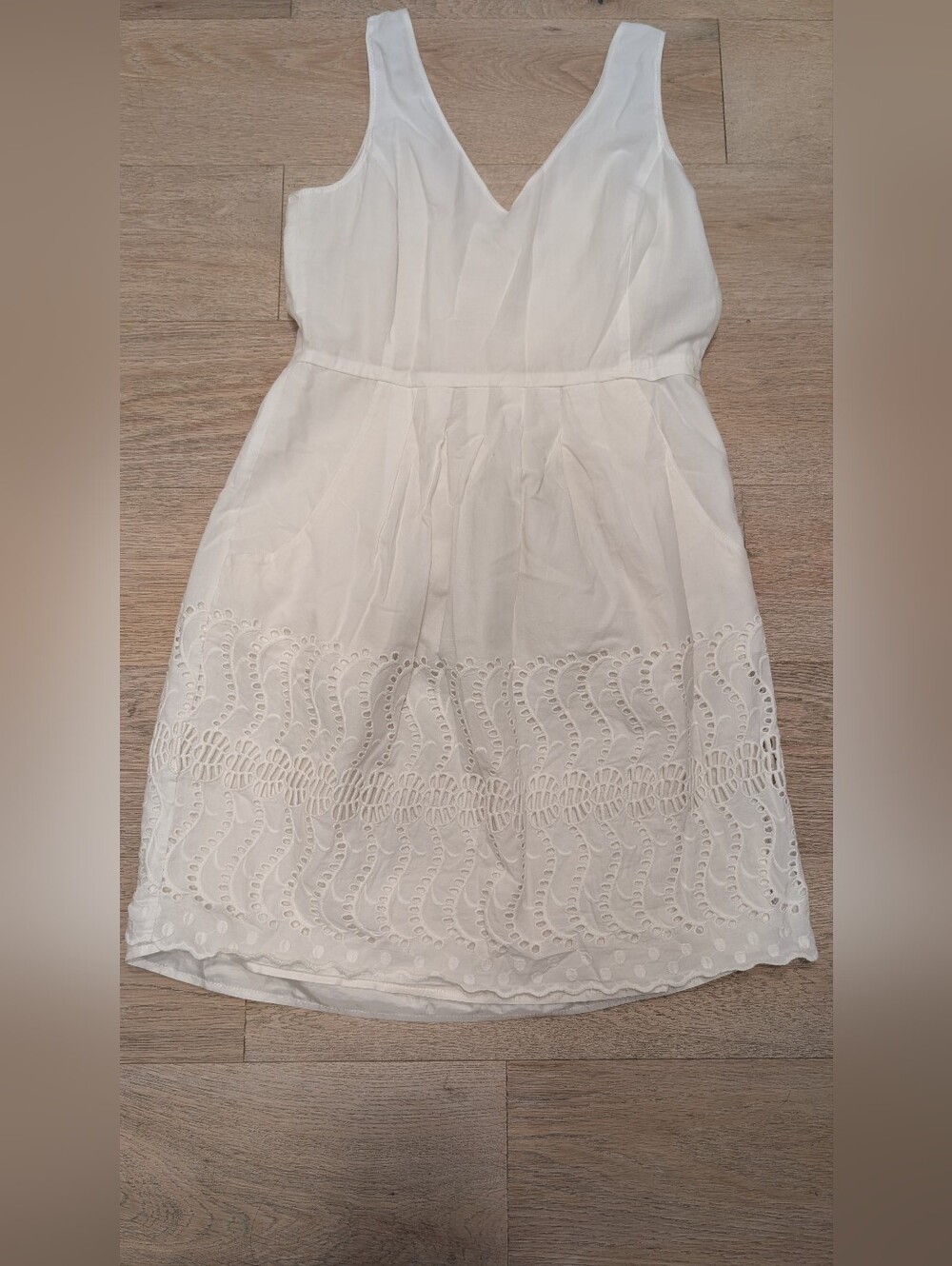 J. Crew White Eyelet V-Neck Summer Dress